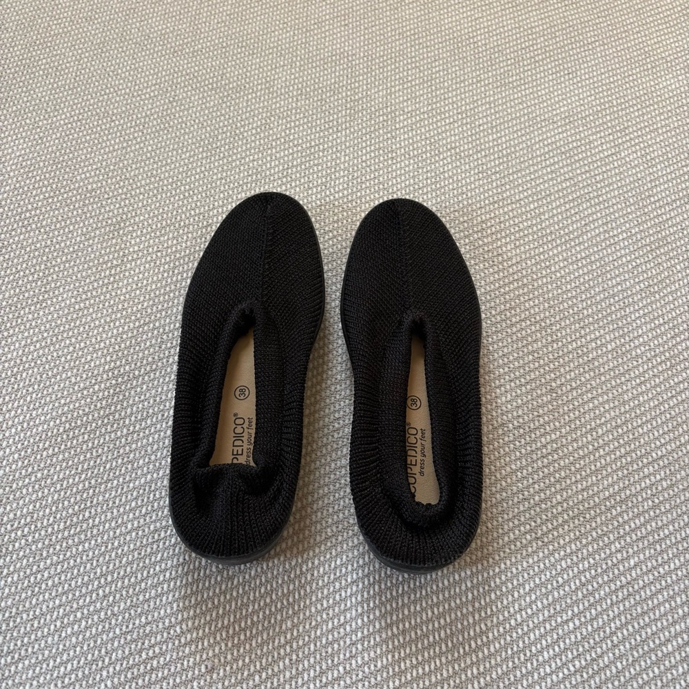 Arcopedico Black Knitted Slip On Flat New Sec Portugal Arcopedico Soft Shoe 38